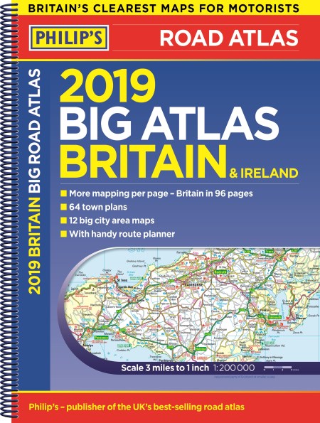 Philip’s 2019 Big Road Atlas Britain and Ireland – Spiral