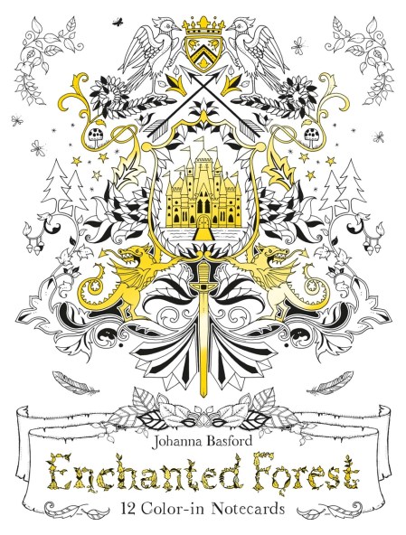 Enchanted Forest: 12 Colour-in Notecards