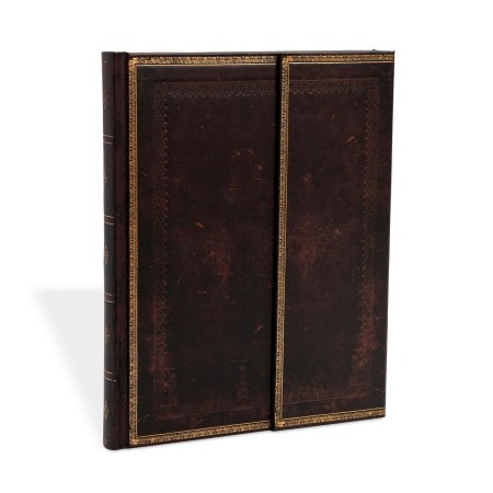 Black Moroccan Ultra Lined Hardcover Journal (Wrap Closure)