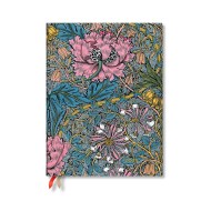 Morris Pink Honeysuckle (William Morris) Ultra 12-month Horizontal Hardback Dayplanner 2025 (Elastic Band Closure)