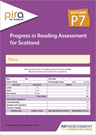 PiRA for Scotland P7, Autumn PK10 (Progress in Reading Assessment)