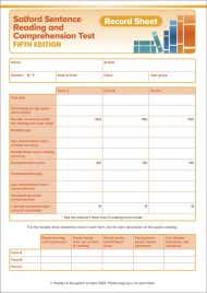 SSRCT Record Sheet PK10 (Fifth Edition) (Salford Sentence Reading and Comprehension Test)