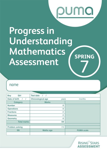 PUMA Test 7, Spring PK10 (Progress in Understanding Mathematics Assessment)