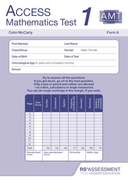 Access Mathematics Test (AMT) 2ED Tests 1 Form A PK10