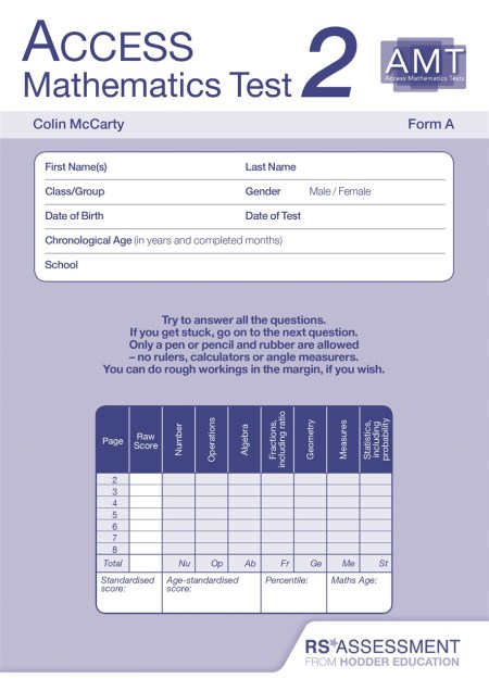 Access Mathematics Tests (AMT) 2ED Test 2 Form A PK10