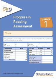 New PiRA Test 1, Summer PK10 (Progress in Reading Assessment)