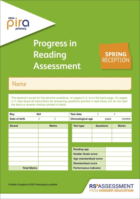 New PiRA Test R, Spring PK10 (Progress in Reading Assessment)