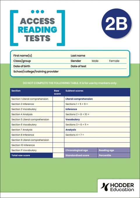 New Access Reading Test (ART) 2B, PK10