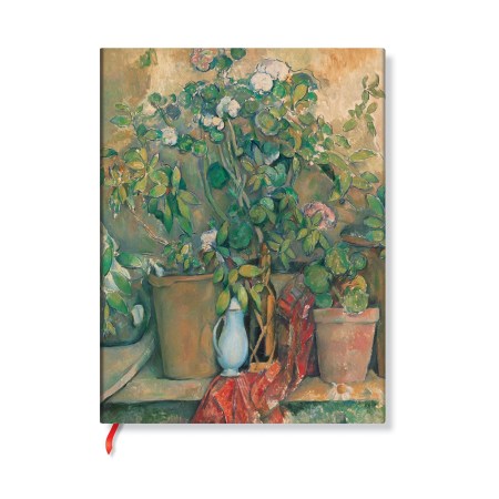 Cezanne’s Terracotta Pots and Flowers Mini Lined Hardback Journal (Elastic Band Closure)