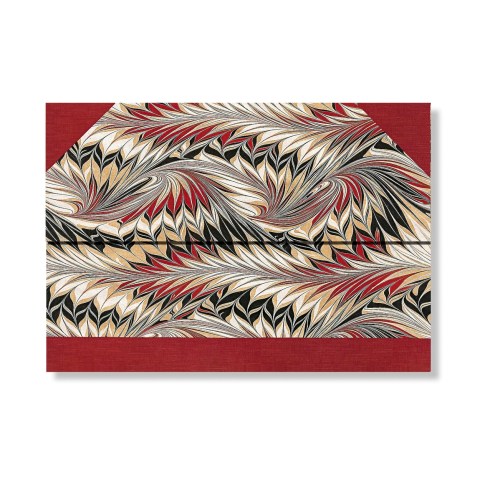 Rubedo (Cockerell Marbled Paper) Document Folder (Wrap Closure)